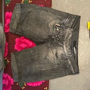 Miss Sixry Grey Washed Jean Shorts